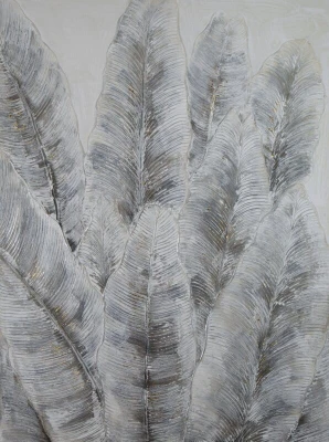 Obraz ręcznie malowany 90 x 120 cm Szary