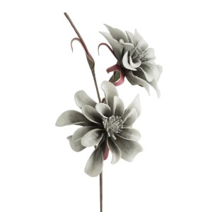 Srebrne Kwiaty Flore 6 szt. - Elegancka Dekoracja do Wnętrz