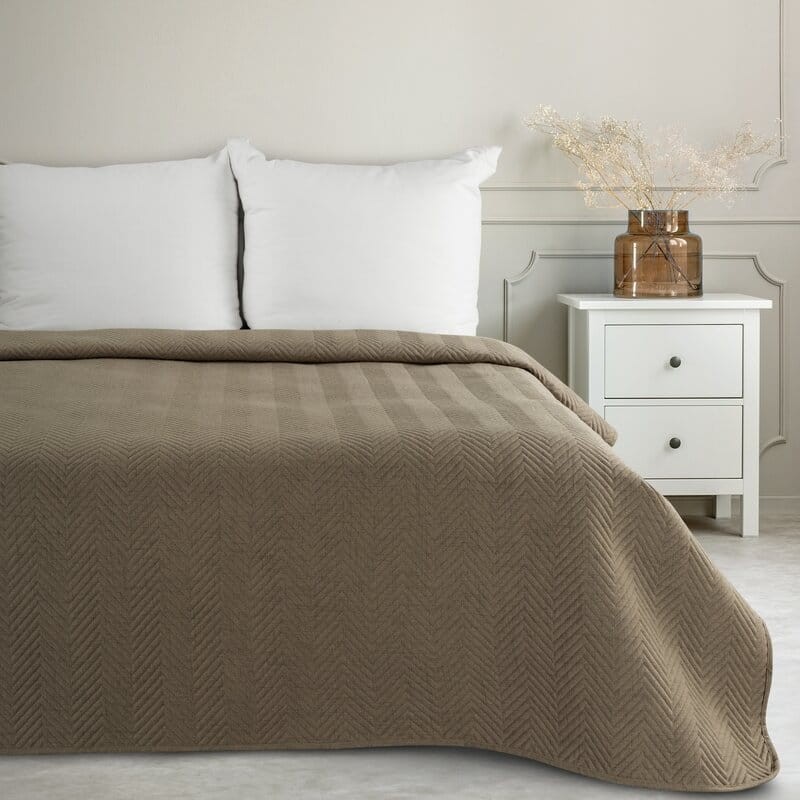 Narzuta  170 x 210 cm Ciemnobeżowa