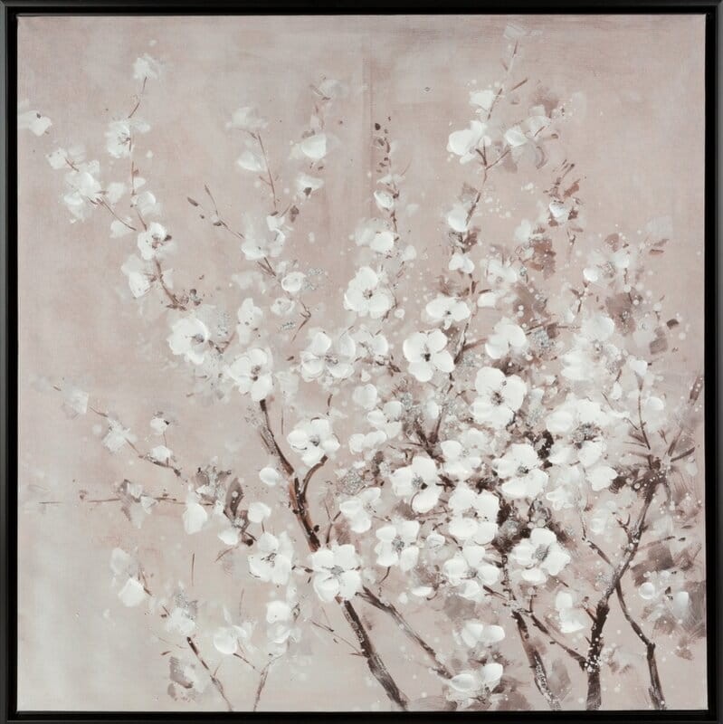 Obraz ręcznie malowany 60 x 60 cm Beżowy