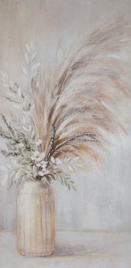 Obraz ręcznie malowany 60 x 120 cm Beżowy
