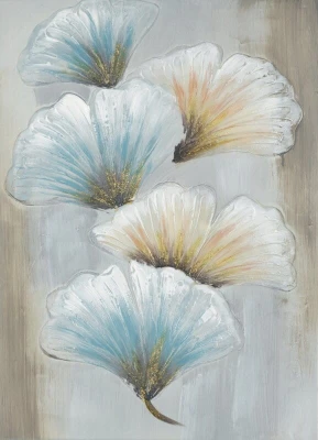 Obraz ręcznie malowany 50 x 70 cm Beżowy