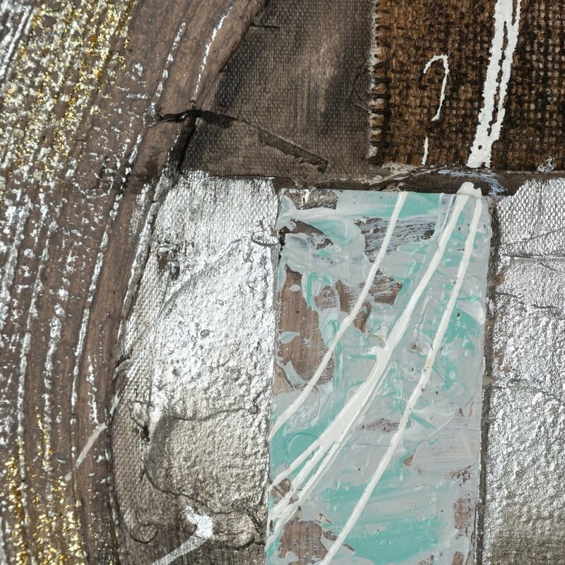 Obraz ręcznie malowany 80 x 80 cm Beżowy