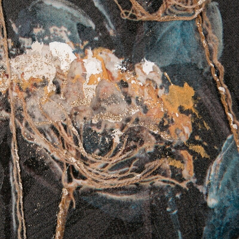 Obraz ręcznie malowany 60 x 80 cm Czarny