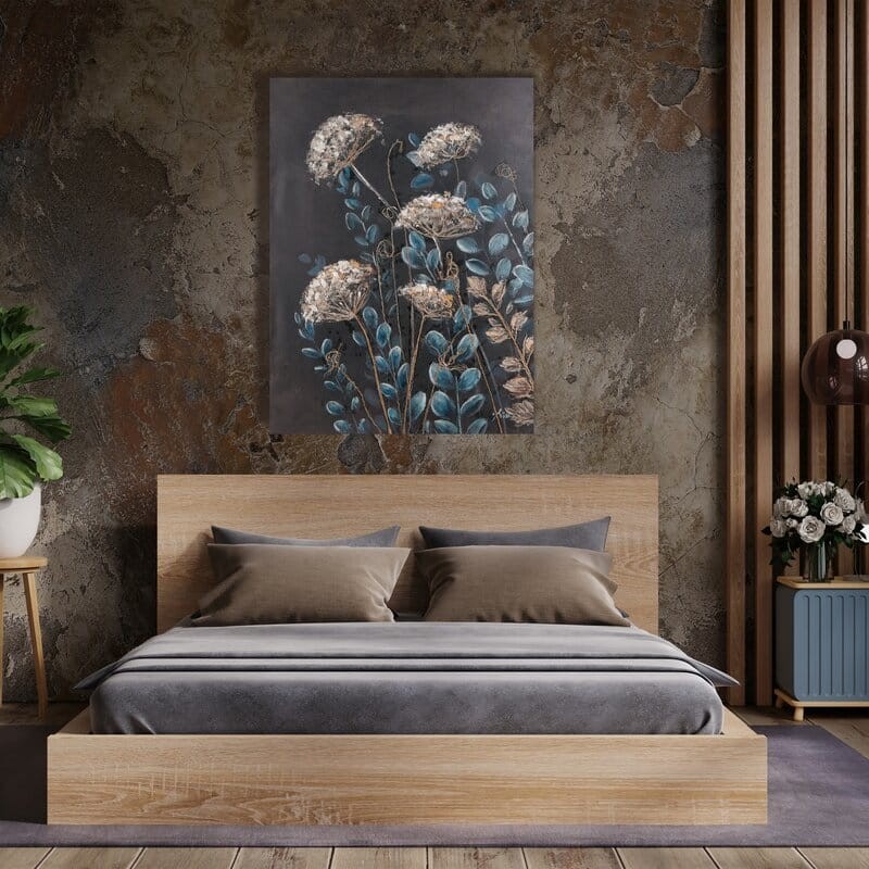 Obraz ręcznie malowany 60 x 80 cm Czarny