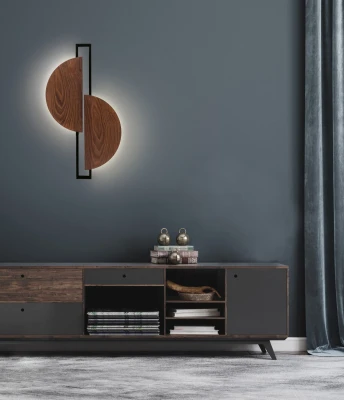 Kinkiet ścienny SUNRISE 12W IP20 LED Ciemne drewno Nowodvorski