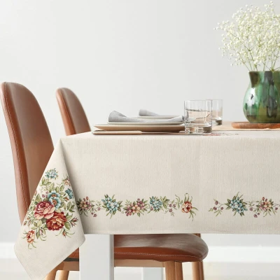 Obrus Z Gobeliny Szelinowej 140 x 180 cm Naturalny