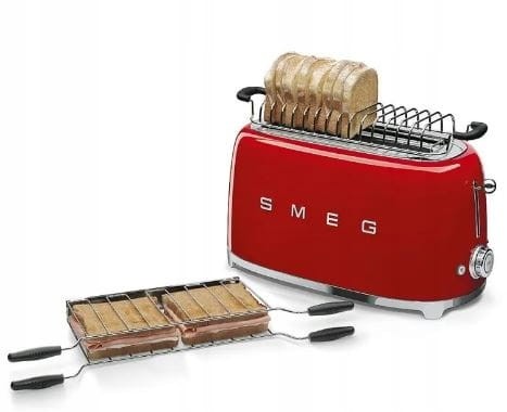 Toster Smeg TSF02RDEU czerwony RETRO 4 kromki