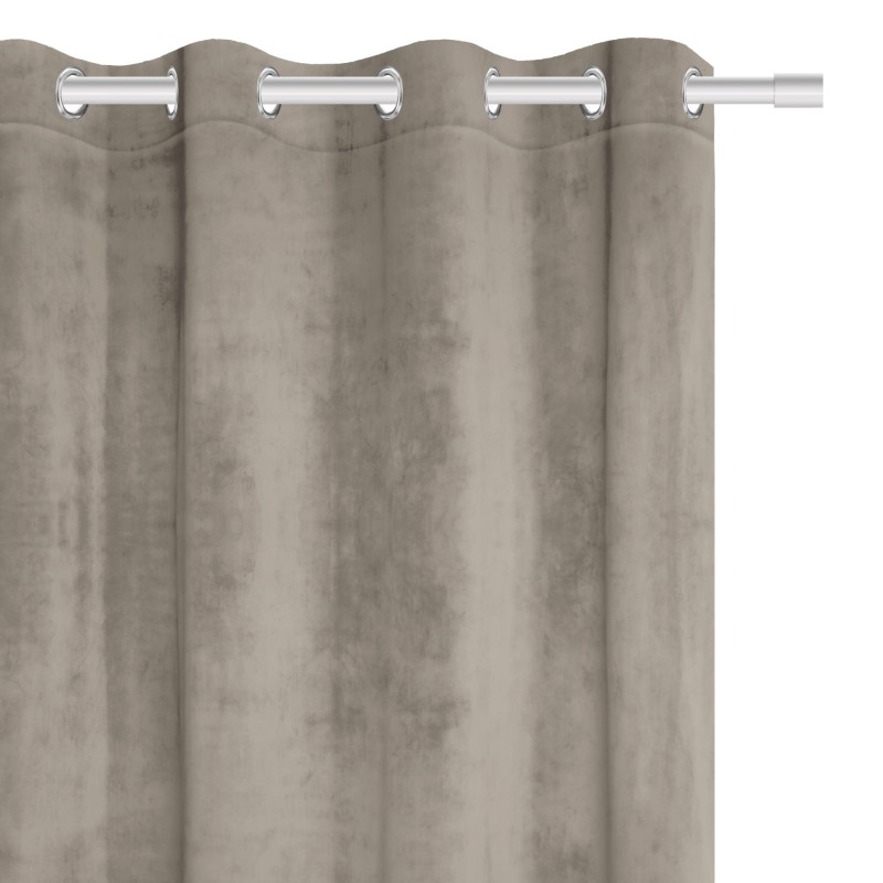 Ciemny Beż Zasłona Zaciemniająca Welurowa Velvet 140x250 Welwetowa Aksamit