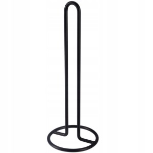 STOJAK NA RĘCZNIK PAPIEROWY czarny metalowy uchwyt na rolkę do kuchni 33cm