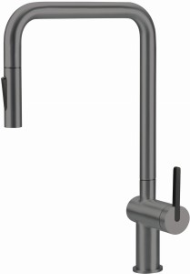 Deante Bateria kuchenna z wyciąganą wylewką Momi titanium  BKM_D73N