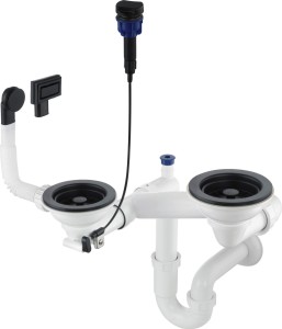 Deante Syfon Space-Saver czarna nero ZXY_N973 do zlewu 1.5/2-komorowego