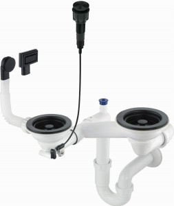 Deante Syfon Space-Saver czarna nero ZXY_N983 do zlewozmywaka 1.5/2-kom.