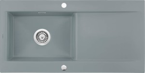 Deante Zlewozmywak ceramiczny 1-komorowy z ociekaczem Sabor szary  ZCB_3113