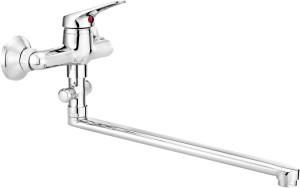 Deante Bateria ścienna Lobo chrom, wydłużona wylewka BYU_056M