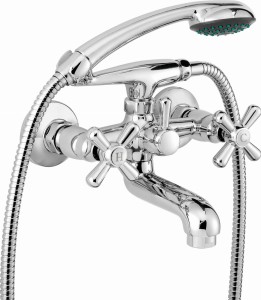 Deante Bateria wannowa z zestawem prysznicowym Symetrio chrom BOS_011D