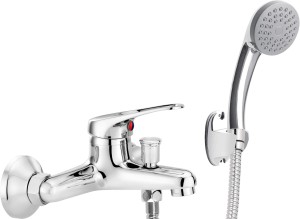 Deante Bateria wannowa ścienna z zestawem prysznicowym Lobo chrom  BYU_011M