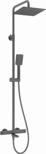 Deante Deszczownica Therm titanium, NAC_D1HT, z baterią wannową termostat