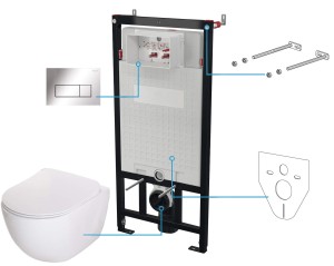Deante Zestaw WC podtynkowy 6 w 1 Peonia CDES6ZPW