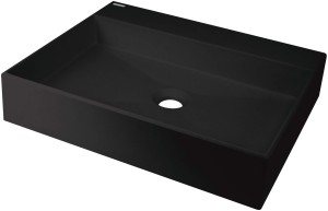 Deante Umywalka granitowa nablatowa 500x400 mm Correo czarna nero CQR_NU5S