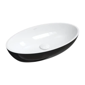 Omnires SIENA M+ umywalka nablatowa 60x35 cm biały/czarny SIENALUNBCP
