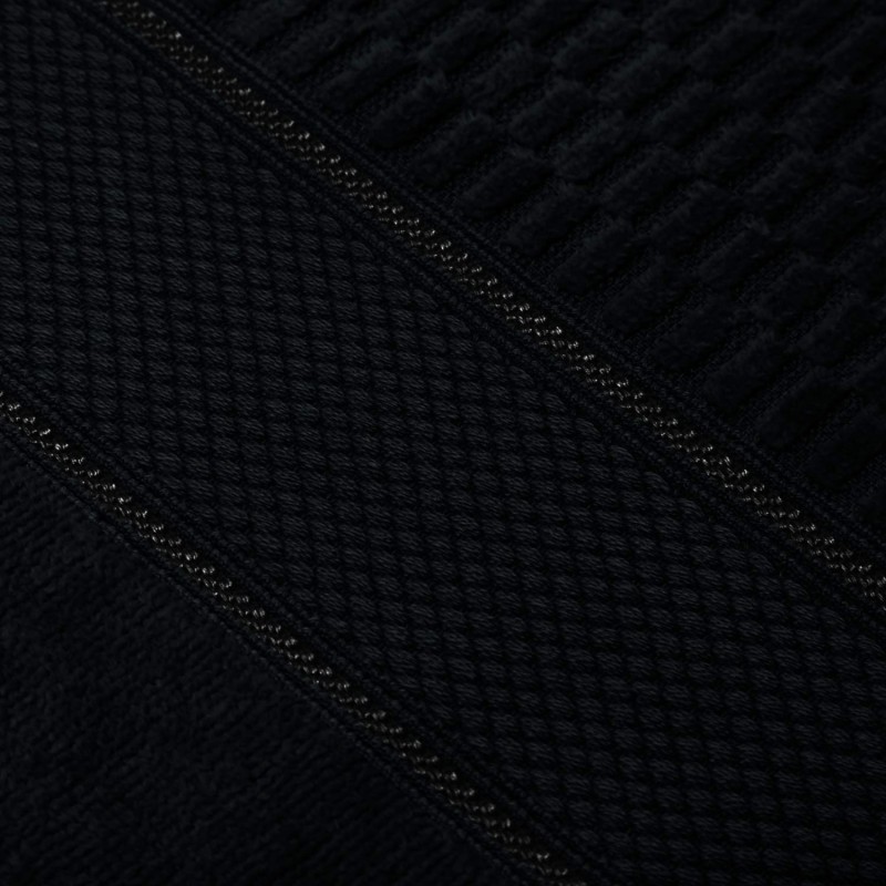 Czarny Ręcznik Welurowy Velvet 100 x 150 100% Bawełna Kąpielowy Szybkoschnący