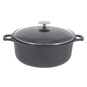 De Buyer Garnek niski ze szklaną pokrywą śr. 28 cm