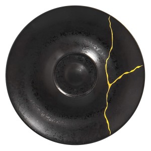 PORCELANA RAK KINTZOO Spodek 15 cm czarny/ złoty
