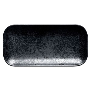 PORCELANA RAK KARBON Talerz prostokątny 22 x 11 cm czarny