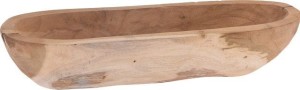 Miska drewniana Patera Tacka Długa Podstawka Bowl Teak Łódka Canoe 40 cm