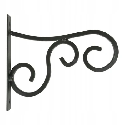 Wieszak hak uchwyt na donicę doniczkę metalowy czarny 21 cm loft