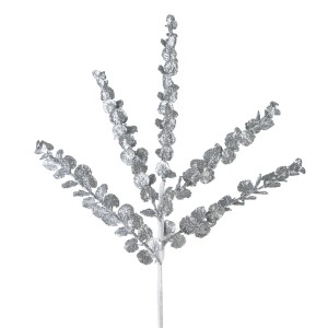 Gałązka Świąteczna Dekoracyjna 25 Długość 68 Cm Srebrny szt. 24