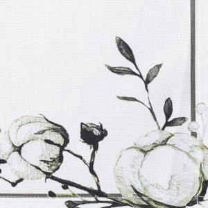 Obrus Natu 4 30x40 cm Biały z Wzorem Kwiatowym, 100% Bawełna