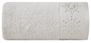 Ręcznik świąteczny z żakardową bordiurą, 70x140 cm, srebrny szt. 3