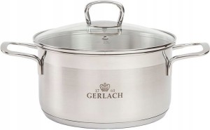 GERLACH TRADYCYJNY GARNEK STALOWY BRAVA 16 + POKRYWA NA INDUKCJĘ GAZ 1,5 L