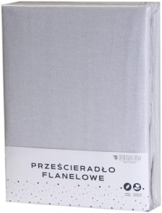 Szare Prześcieradło Flanelowe Bez Gumki 140x200