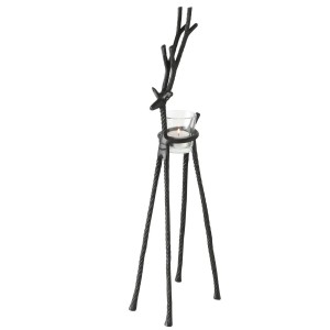 Świecznik Renifer Metalowy Figurka Czarna Świąteczna  53 cm XL na święta