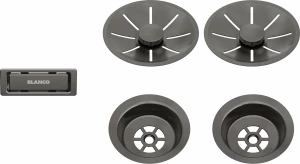 BLANCO Zestaw elementów stalowych kolor satin dark steel  do dwóch komór