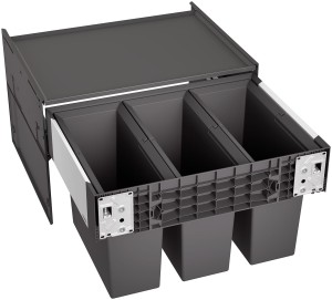 System segregacji odpadów BLANCO SELECT II 60/3, 45 l, czarny