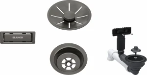 Syfon BLANCO Armatura odpływowo-przelewowa 1x3,5" InFino satin dark steel
