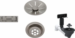 Syfon BLANCO Armatura odpływowo-przelewowa 1x3,5" InFino satin platinum