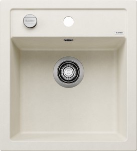 Zlewozmywak DALAGO 45 Silgranit delikatny biały korek auto.