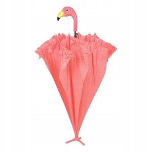 Stojący parasol w kształcie flaminga z falbanami
