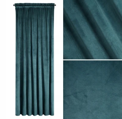 Zasłona Welurowa Welur Velvet na Taśmie 140 x 270 Niebieska do Salonu