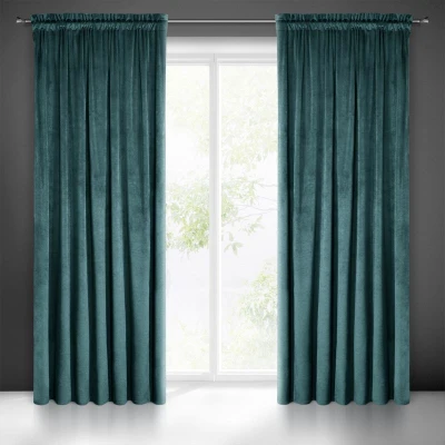 Zasłona Welurowa Welur Velvet na Taśmie 140 x 270 Niebieska do Salonu