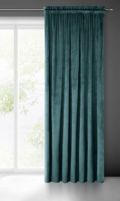 Zasłona Welurowa Welur Velvet na Taśmie 140 x 270 Niebieska do Salonu