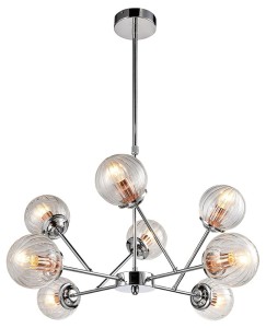 BEST Lampa Wisząca 8x40W E14 Chrom+miedź