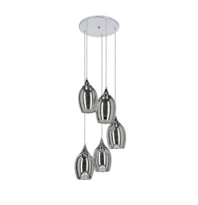 MARINA Lampa Wisząca Talerz 5x60W E27 Chrom