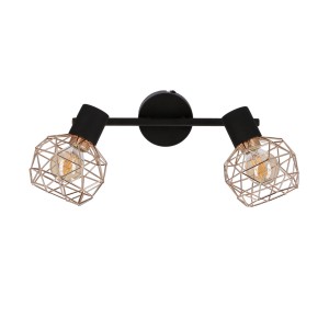 ACROBAT Lampa Sufitowa Listwa 2x40W E14 Czarny Klosz Złoty