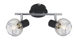 OSLO Lampa Sufitowa Listwa 2x40W E14 Czarny/chrom